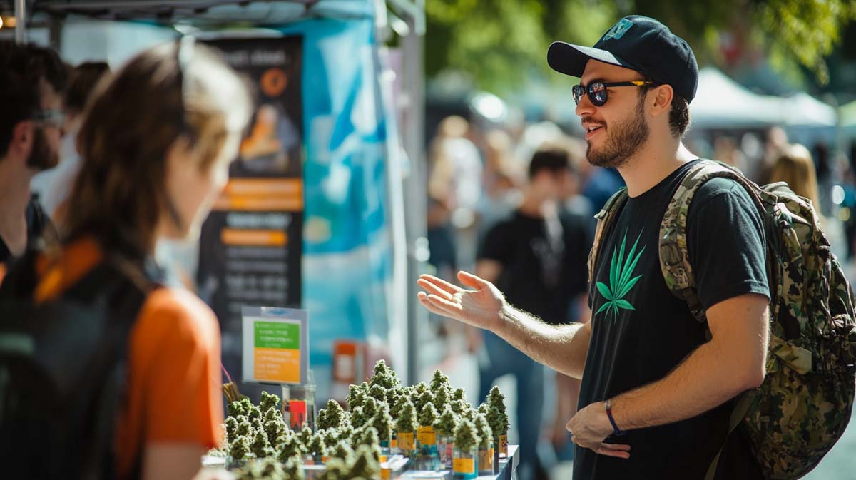 Cannabis Sorte: Cannabis, Hanf, Weed, Messe, Aussteller