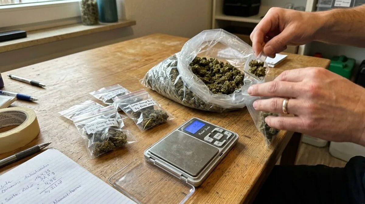 anbauverein hemp verpacken beutel waage