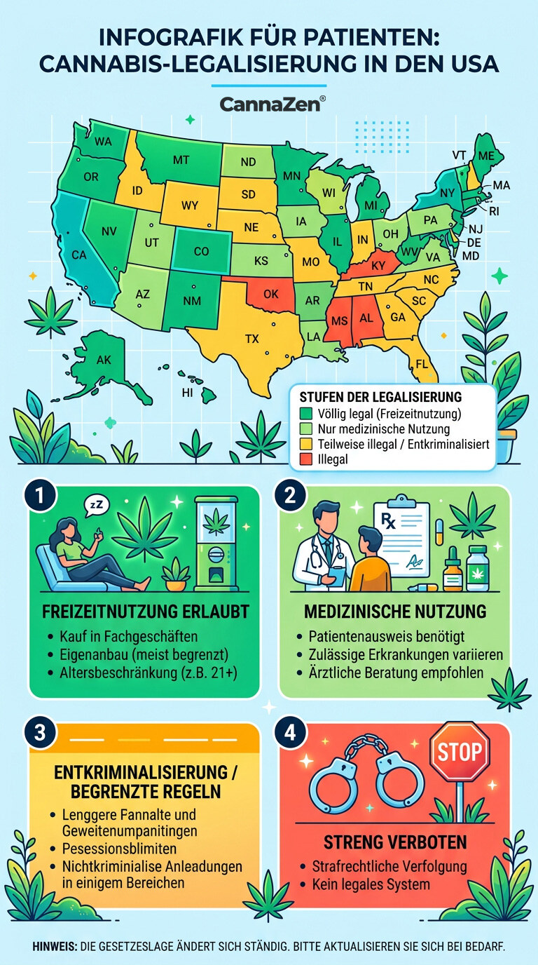 Cannabis Legalisierung Usa Bundesstaaten Uebersicht