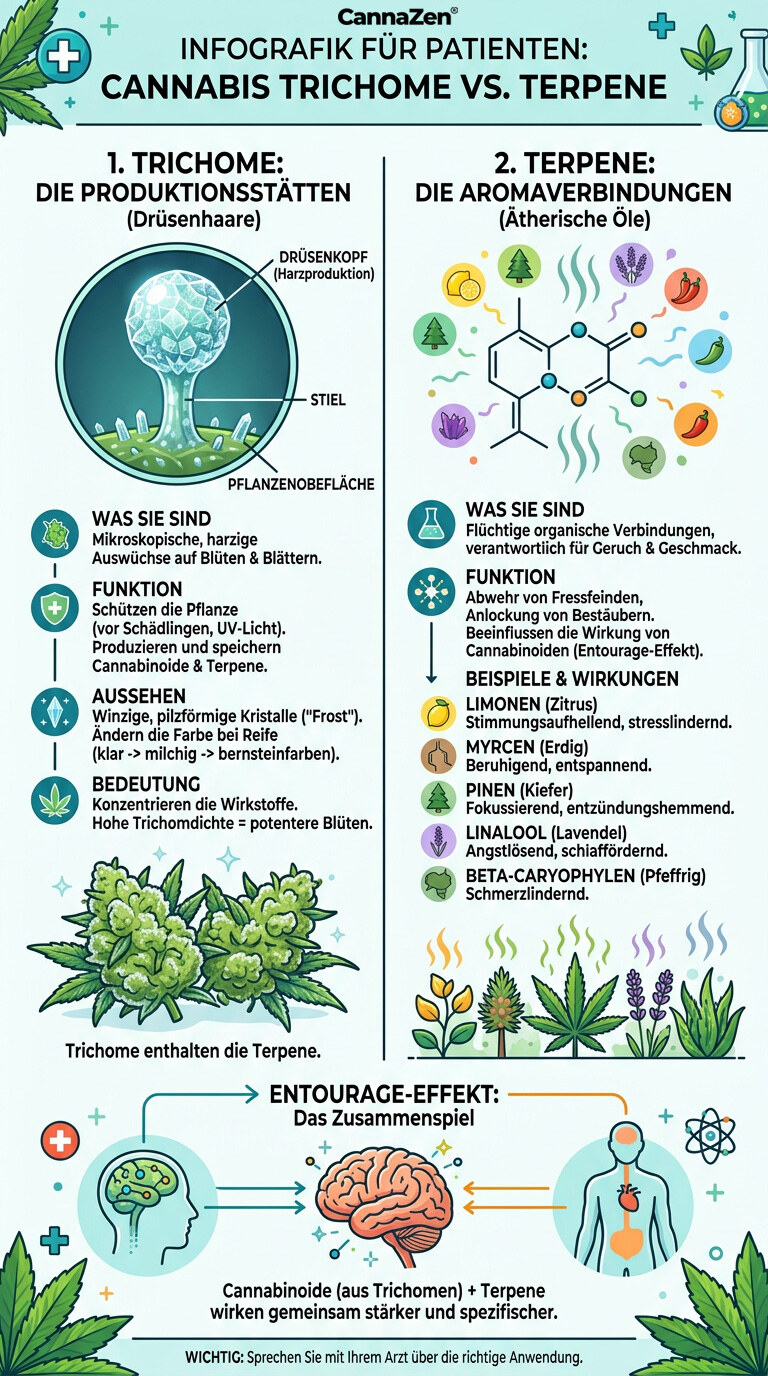 Cannabis Trichome Versus Terpene Patienten Infografik