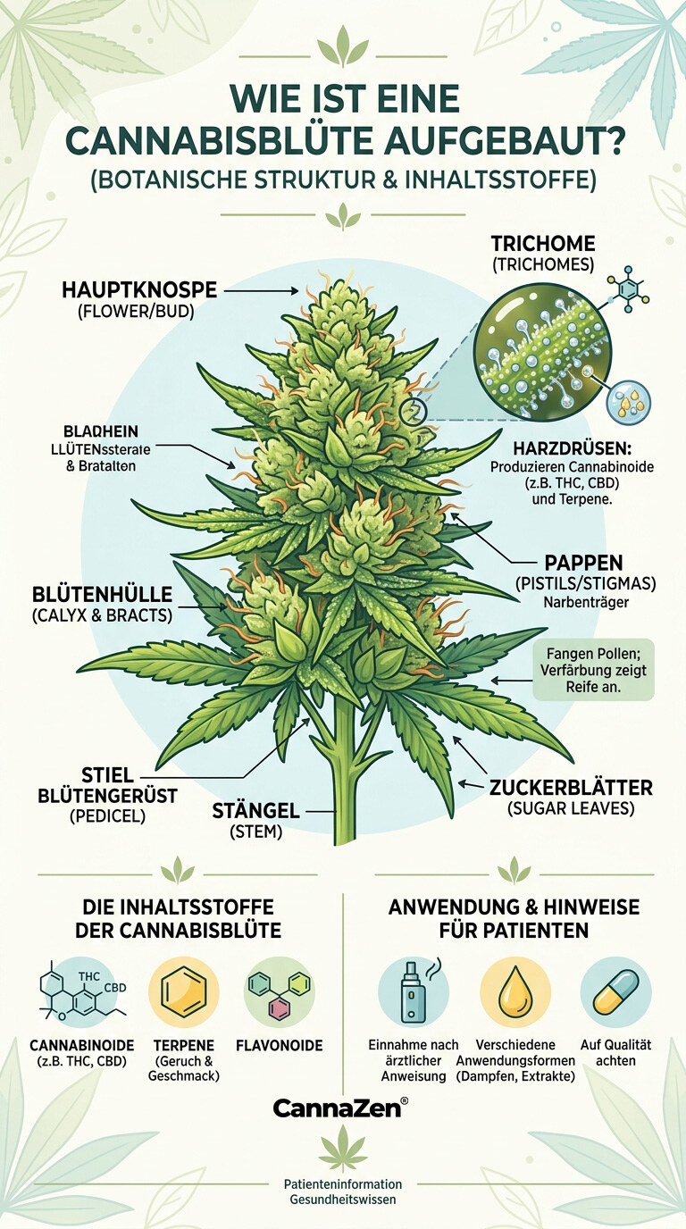 Cannabisbluete Aufbau Botanische Struktur Inhaltsstoffe Cannabisbluete Aufbau Botanische Struktur Inhaltsstoffe