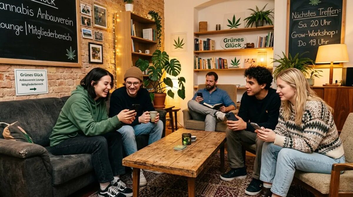 anbauverein lounge mitgliedertreffen entspannte gruppe